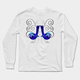 Silver and Blue Fairy-wren Long Sleeve T-Shirt